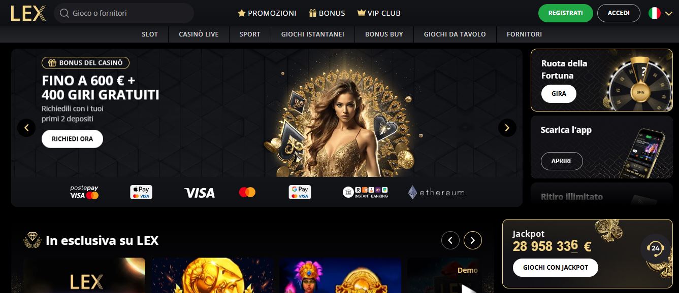 Richiedi bonus Lex Casino