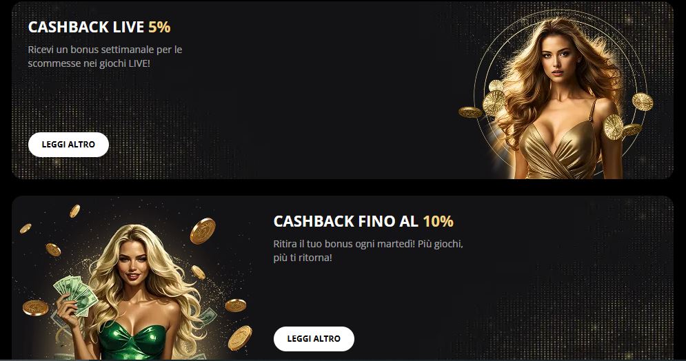 Ottieni cashback settimanale fino al 10 percento